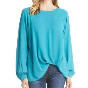 NEW Karen Kane Solid Twist Blouse - Women's Size XS, Teal